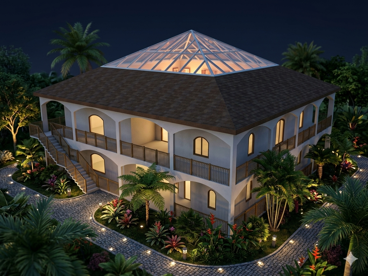 Crystal Turret Residence — Aerial Render