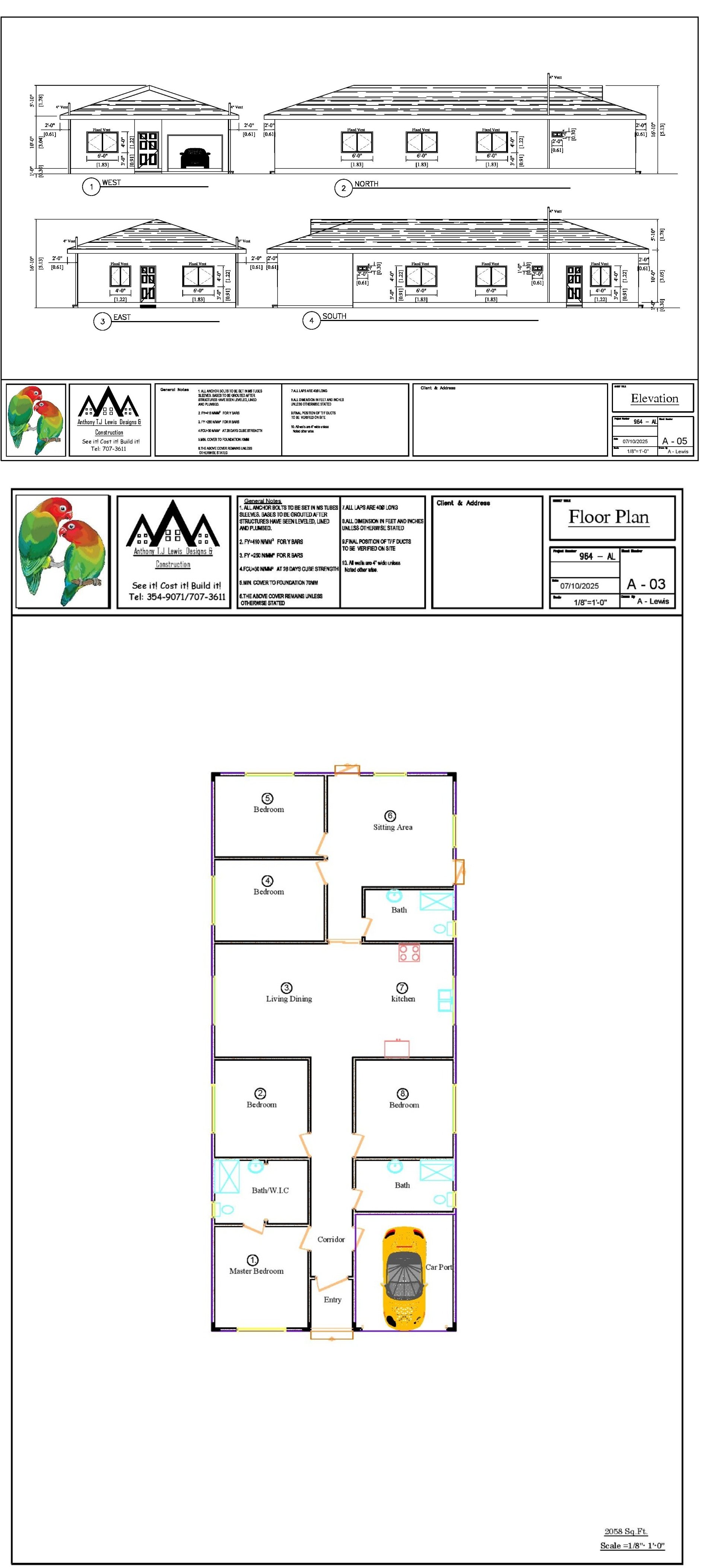 Rosewood Manor — elevation drawing