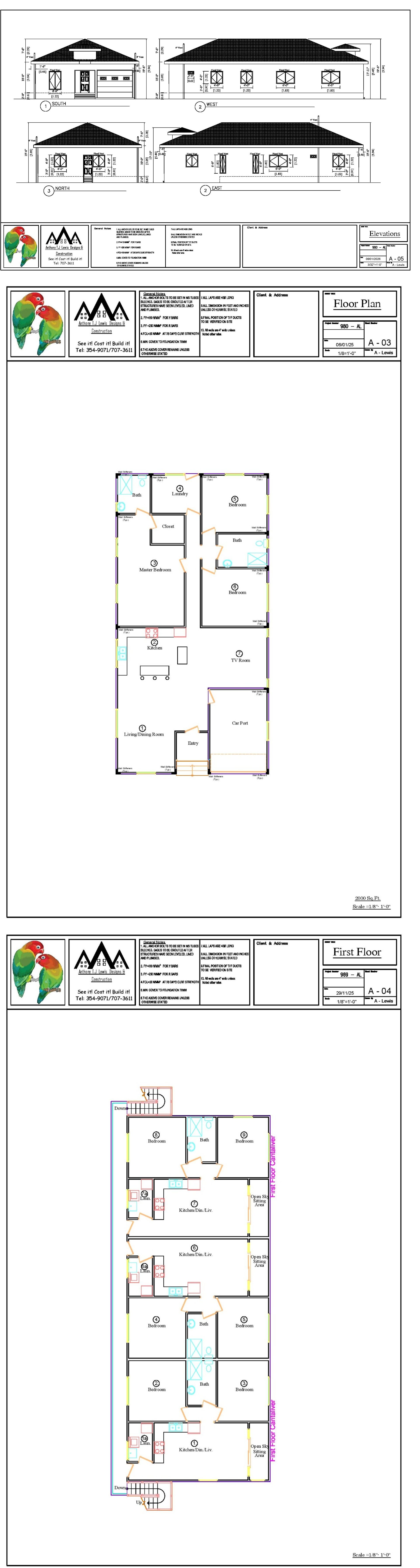 Coastal Stilt House — elevation drawing
